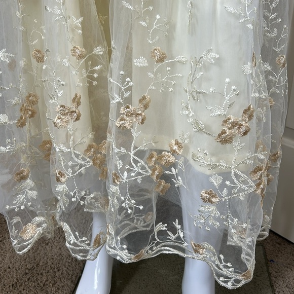 Baltic Born Eleanor Embroidered Midi Dress Cream Floral Vneck Lined Sz 1XL NEW - Picture 9 of 16